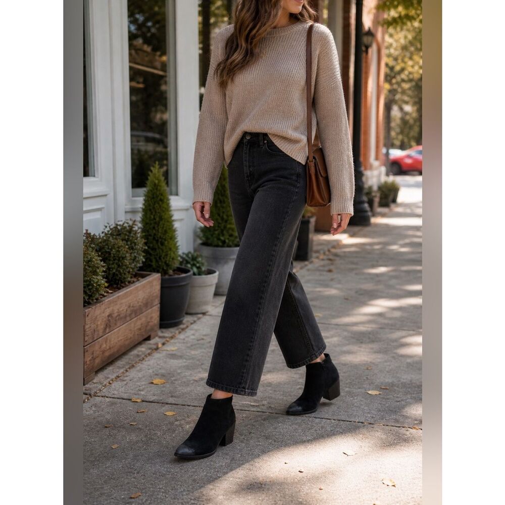Isola Black Suede Silver Toe Booties